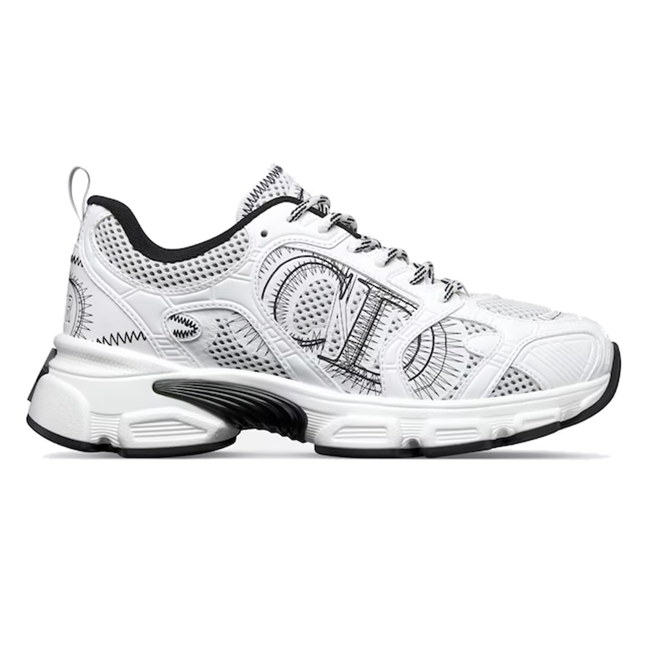 Dior Chrono Sports Shoes With Mesh Fabric And Faux Leather Trim (10) - newkick.vip